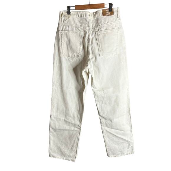 Free People The Pacifica High Rise Slim Straight Leg Jeans Ivory Size 30 NWT - Picture 7 of 9